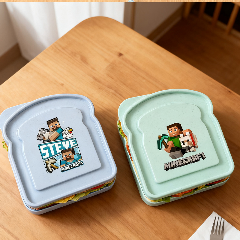 Gaming Console Minecraft - Spielthemen-Bedruckte Sandwich-Box Toastförmige Tragbare Minecraft-Lunchbox Modische