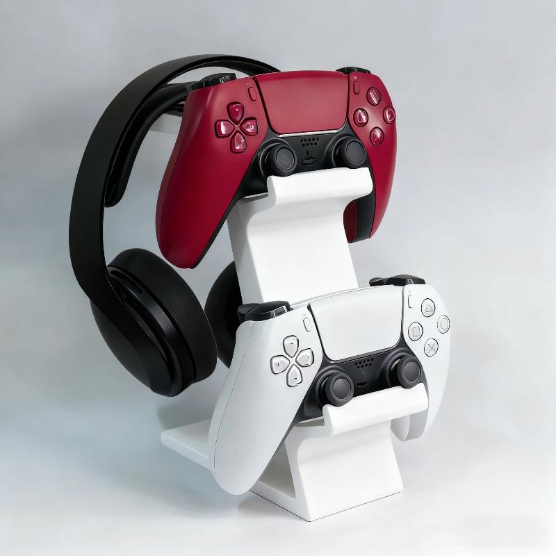 Gaming Console Organizer - 3-in-1 Controller-Ständer und Kopfhörerhalter Platzsparender Schreibtisch-Organizer