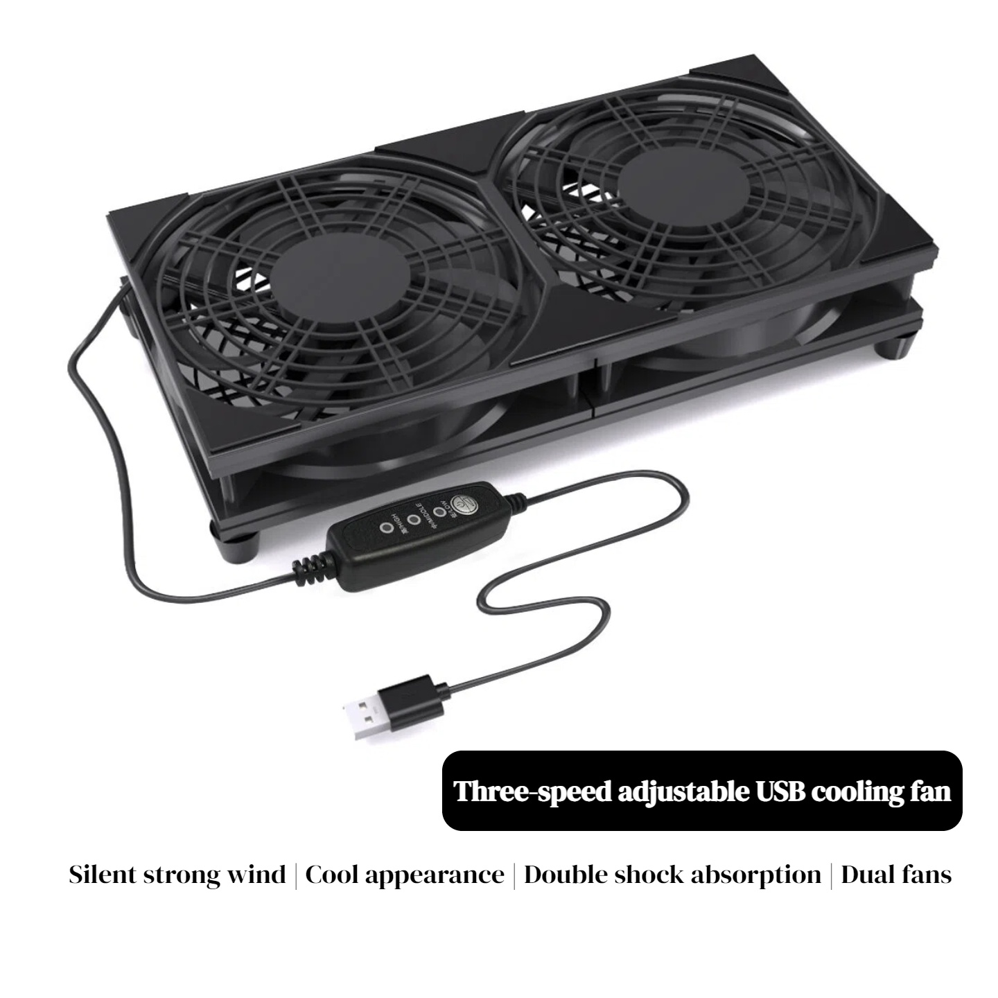 Gaming Console And Pc - Dualer USB-Lüfter mit 3-Stufen-Geschwindigkeitsregelung | 5V