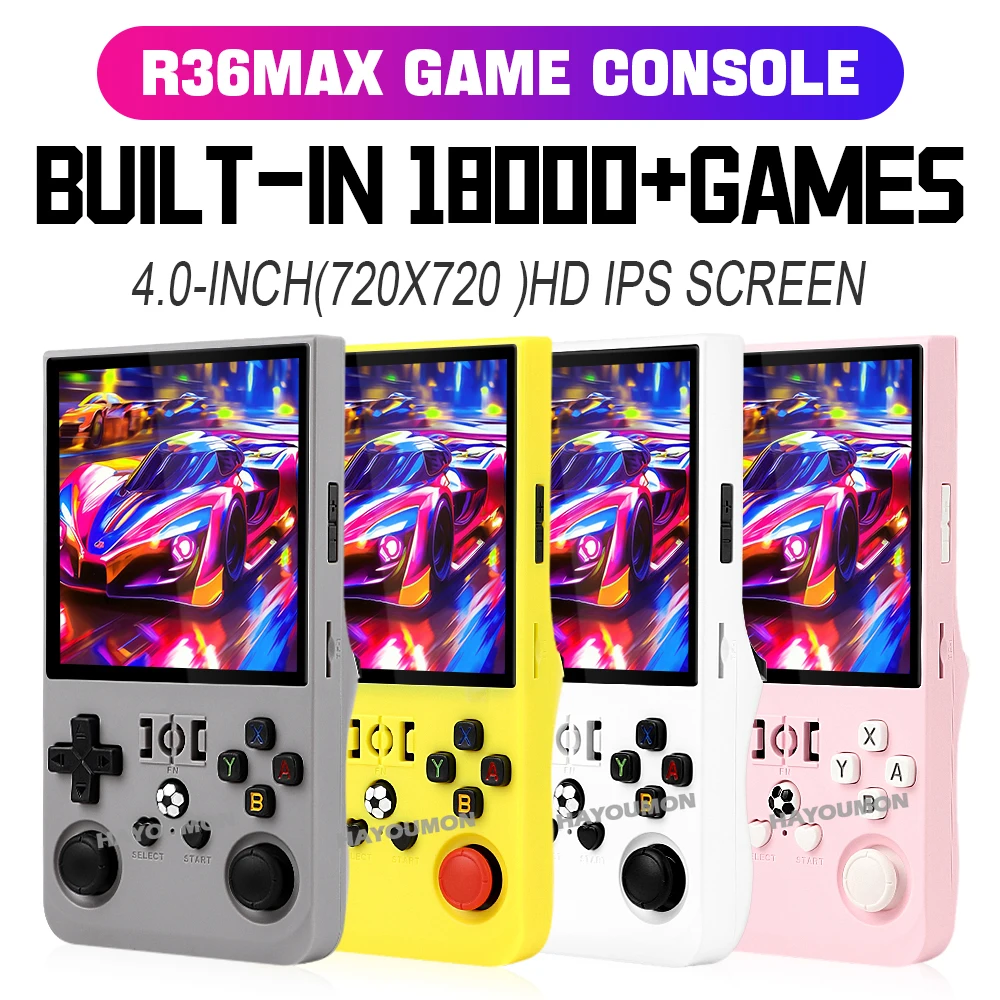 Gaming Console R36 Max - R36 Max Grauer Handheld-Gaming-Player, 4 Zoll