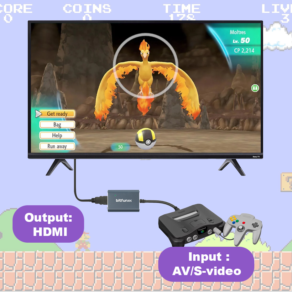 Bitfunx 720P Svideo / AV zu HD – Gaming Console With Tv Bewertung und Preis