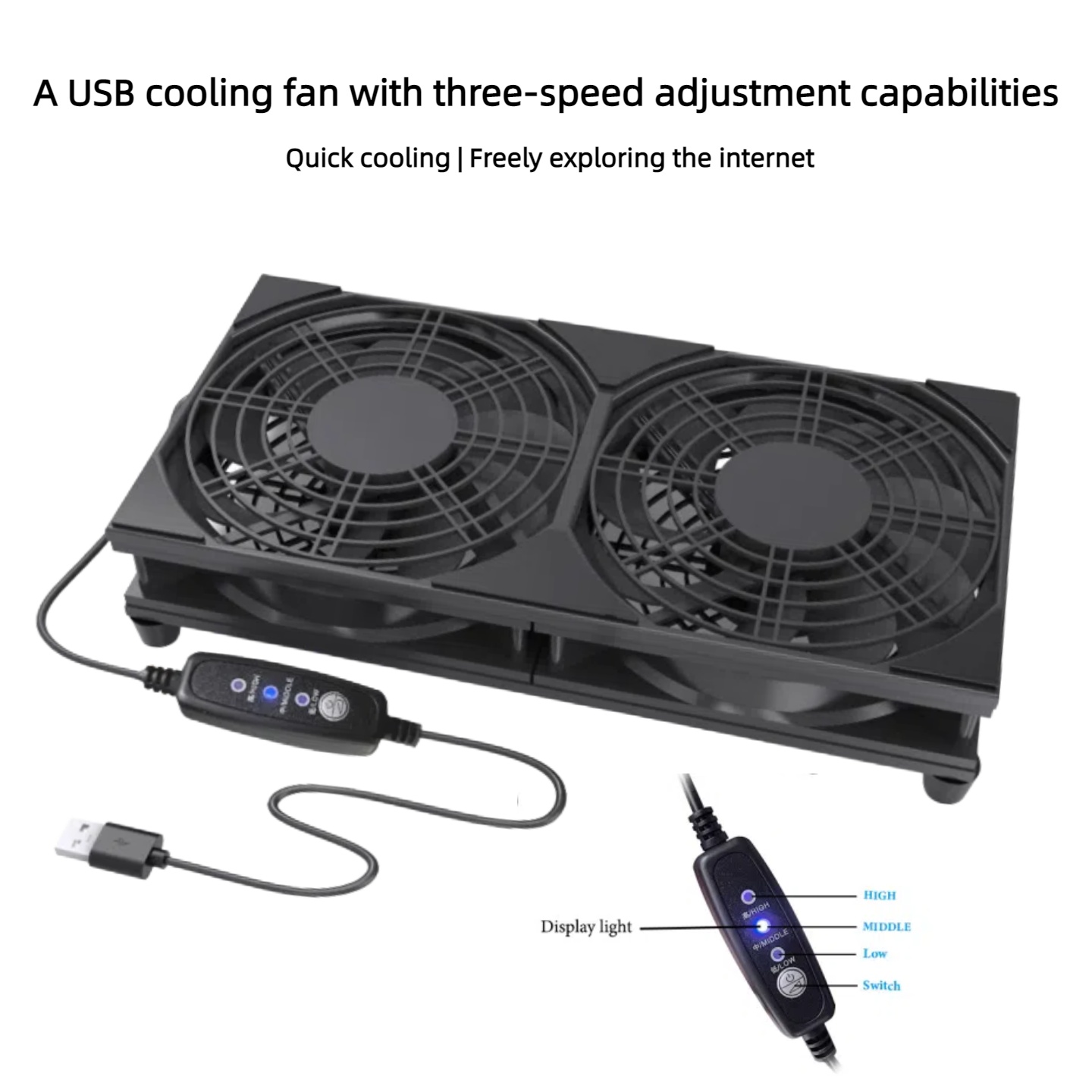 Dualer USB-Lüfter mit 3-Stufen – Gaming Console And Pc Bewertung und Preis
