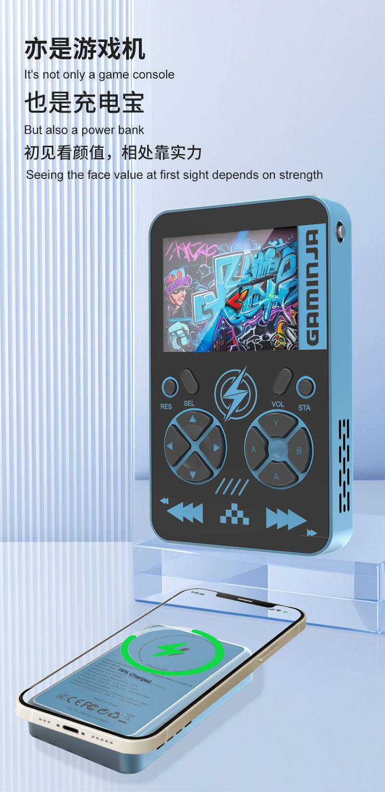 2-in-1 Retro Handheld-Spielkon – Gaming Console Power Bank Bewertung und Preis